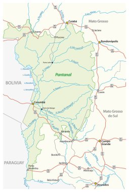 Harita Pantanal, Brezilya, dünyanın en büyük tropikal sulak