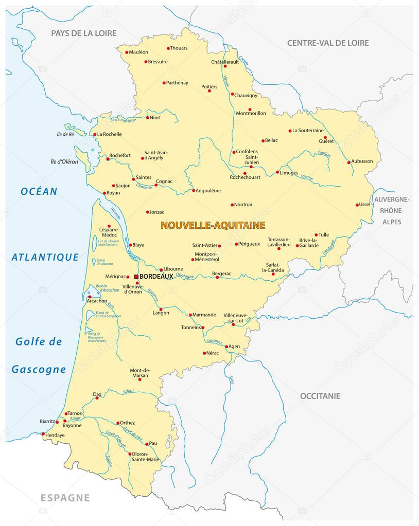 Map of the new French region Grand Est in French language