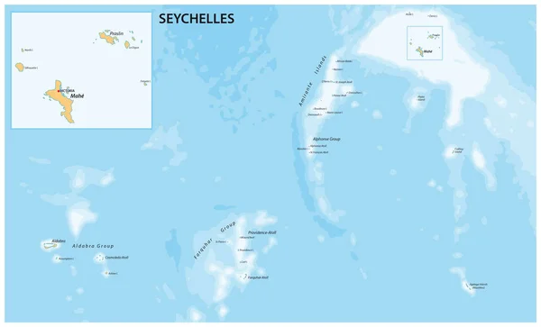 Mapa vectorial de la República de Seychelles — Vector de stock