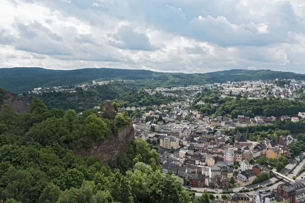 Panorama Flygfoto över Idar-Oberstein i Rheinland-Pfalz, Tyskland — Stockfoto