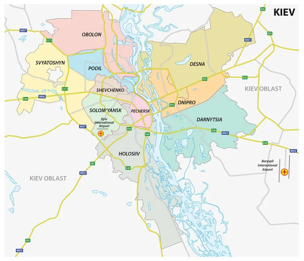 Yönetim, siyasi ve yol Ukrayna başkenti Kiev Haritası