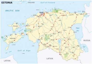 Estonya yol ve Milli Parkı Haritası