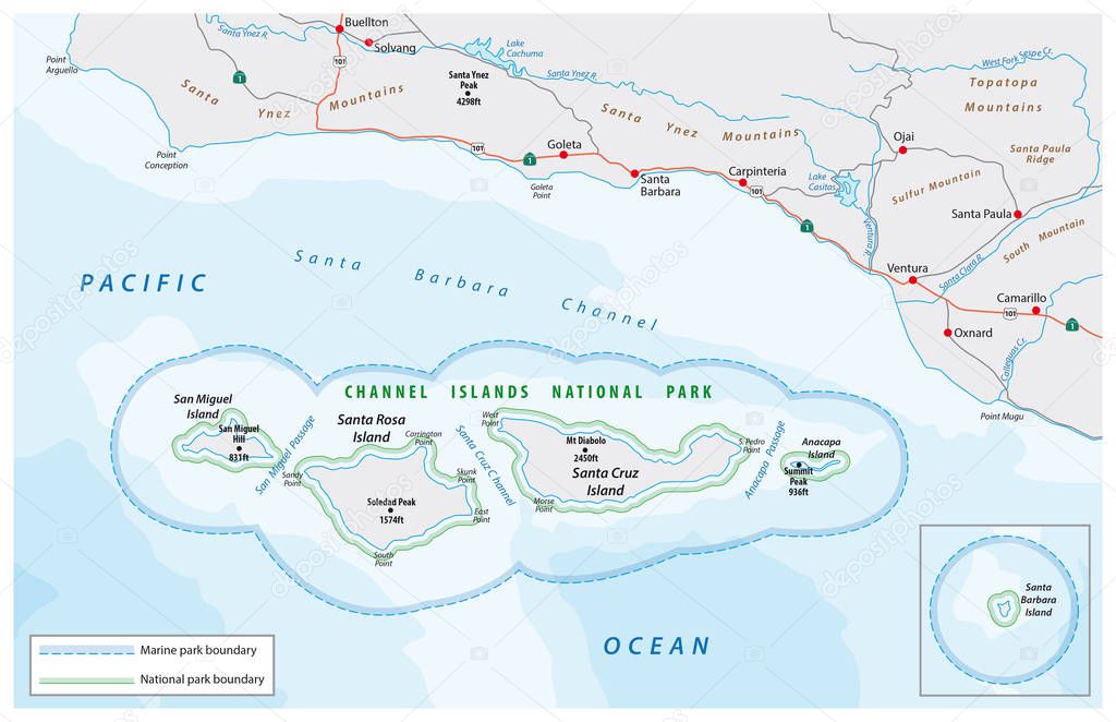 Map of the Channel Islands National Park