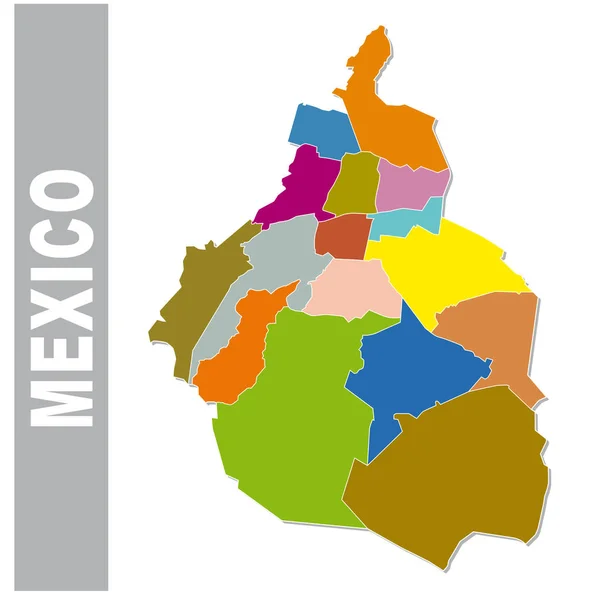 カラフルなメキシコの行政や政治の地図 — ストックベクタ