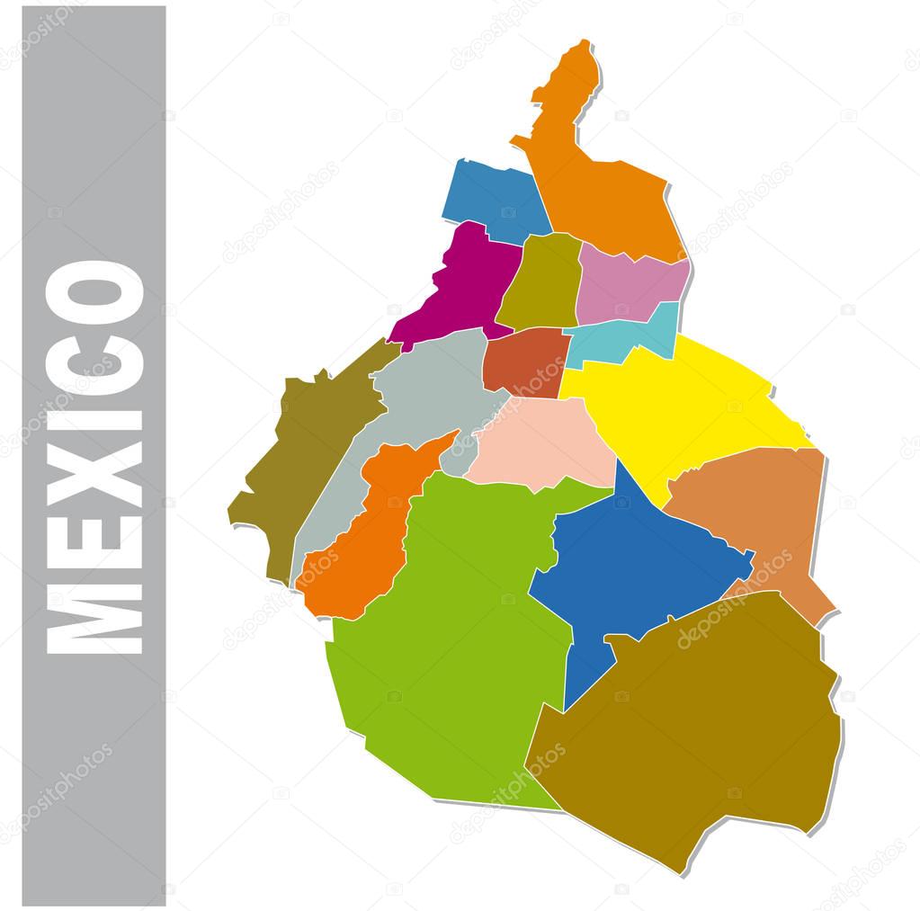 Colorful Mexico administrative and political map