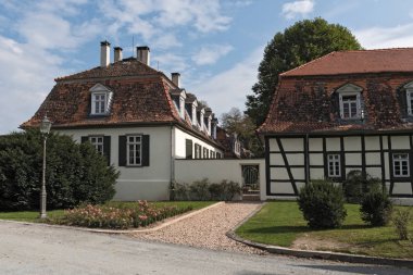 Avcılık kale Moenchbruch, Hesse, Almanya