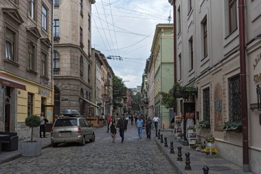 Lviv, Ukrayna'nın tarihi kent yaya bölgesinde