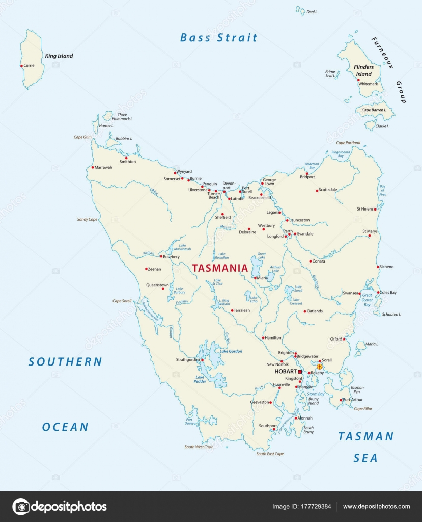 Tasmanien Karta | Karta