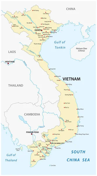 Carte Vectorielle Vietnam — Image vectorielle