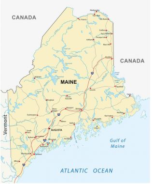 maine road vector map clipart
