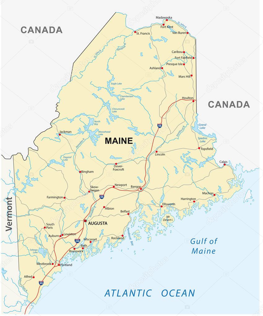 maine road vector map