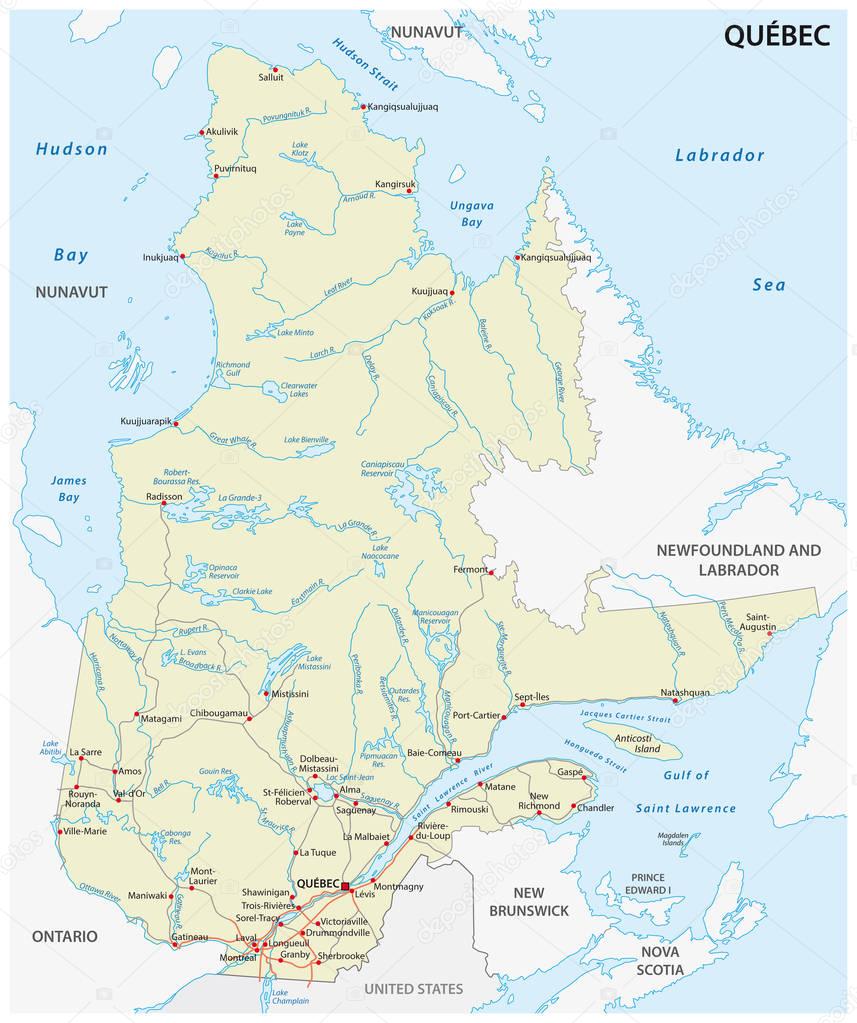 Province quebec road vector map