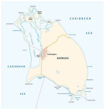 Barbuda vektör harita