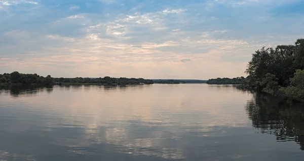 Zachód Słońca Nad Rzeką Zambezi Pobliżu Livingstone Zambia — Zdjęcie stockowe