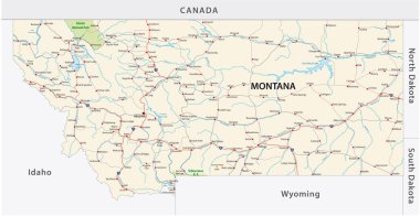 Montana yol vektör Haritası