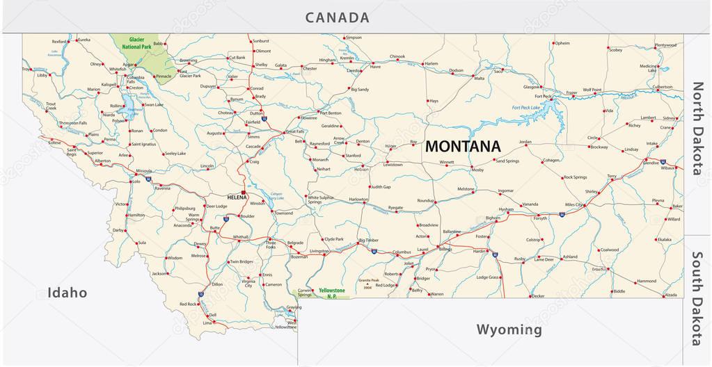 montana road vector map