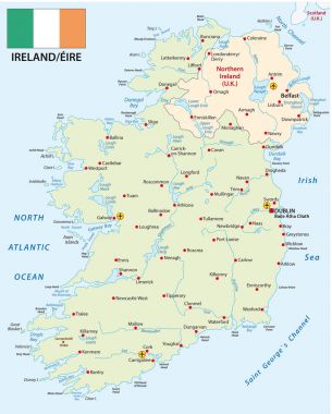 İrlanda vektör harita bayrak ile