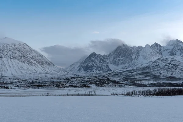 Görünüm Lyngen Alps Lyngen Tromsoe Norveç — Stok fotoğraf