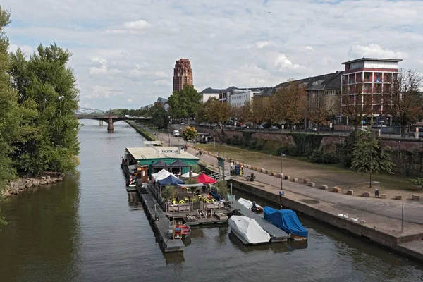 Frankfurt Alemania Septiembre 2017 Club Flotante Río Main Fráncfort Del — Foto de Stock