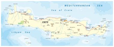 Yunan Akdeniz vektör sokak haritası Girit Adası