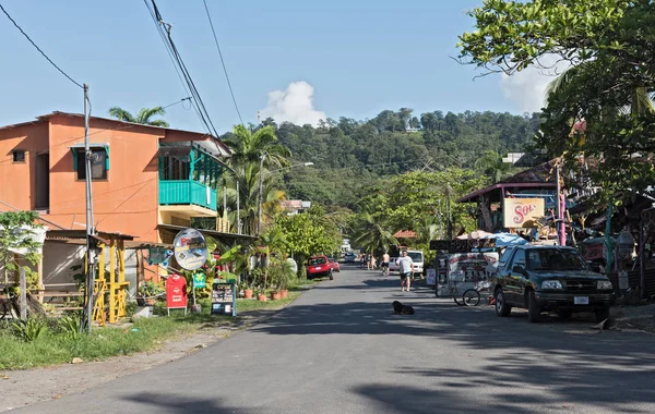 Puerto Viejo Talamanca Costa Rica Abril 2017 Vista Uma Rua — Fotografia de Stock