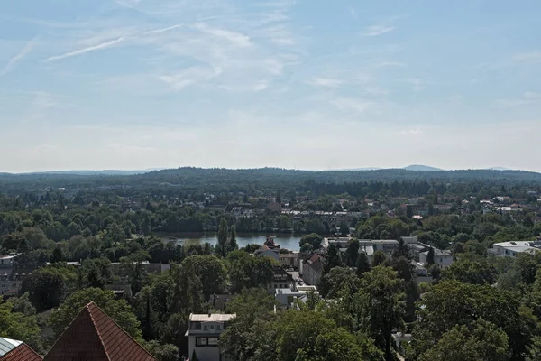 Vista Desde Torre Bodas Hochzeitsturm Sobre Grosser Woog Este Darmstadt — Foto de Stock