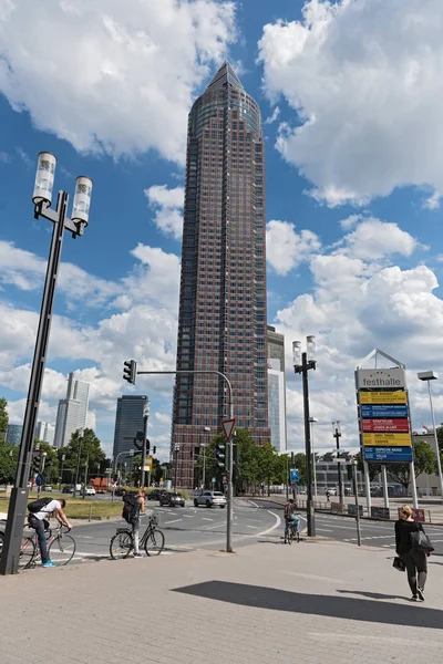 Frankfurt Alemanha Julho 2017 Messeturm Local Dos Recintos Feiras Frankfurt — Fotografia de Stock