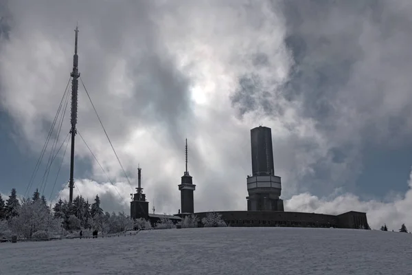 Feldberg Taunus Germany February 2018 Передаточные Станции Фельдберге Таунусе Зимой — стоковое фото