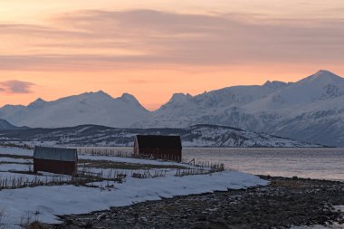 Ullsfjorden ve Lyngen Alps, Lyngen, Tromsoe, Norveç