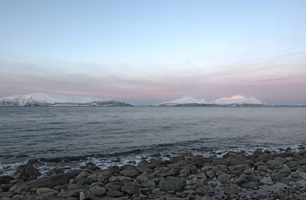 Blick Auf Den Ullsfjord Der Gemeinde Lyngen Norwegen — Stockfoto