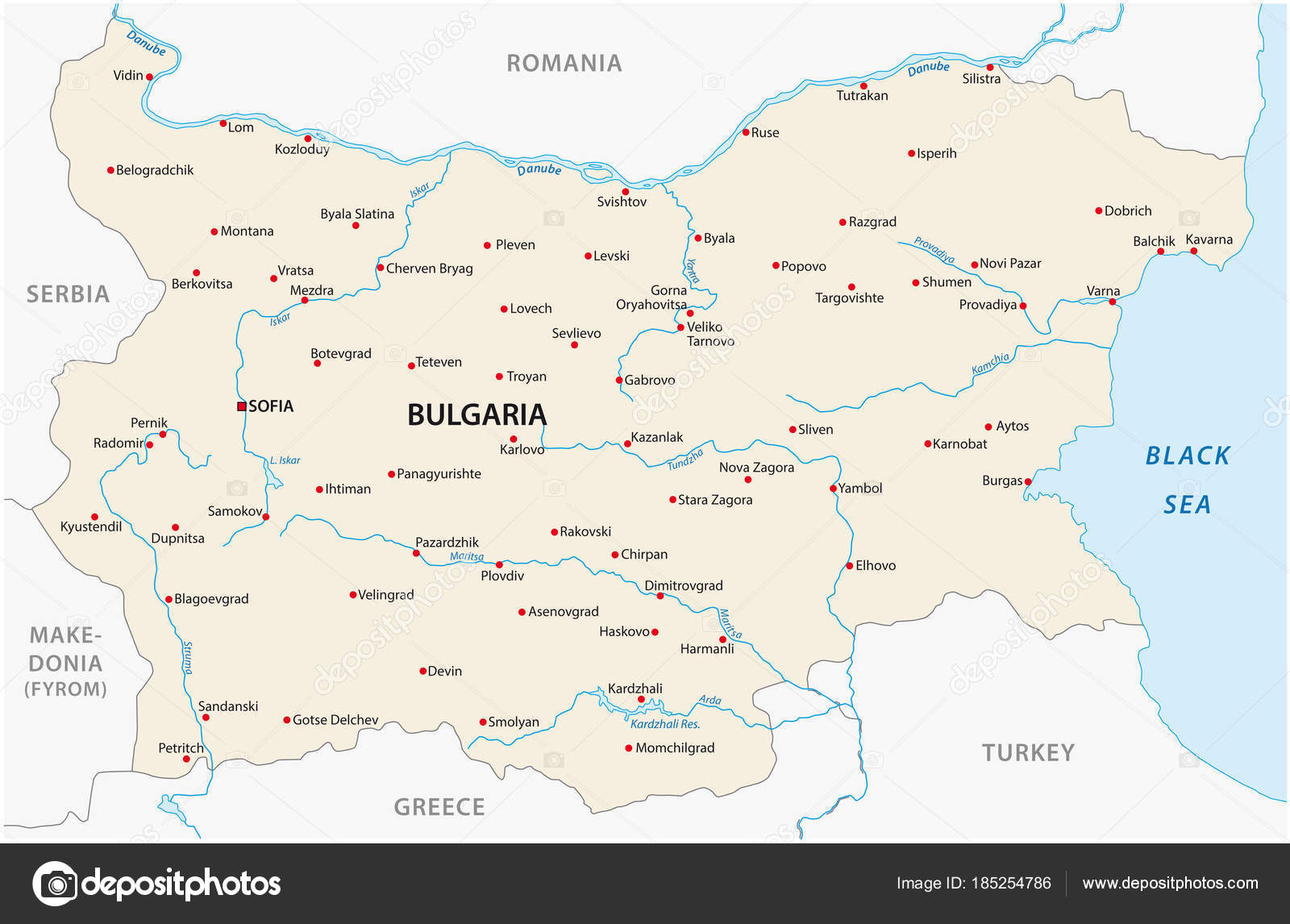 Vector map Sofia Bulgaria AI 15