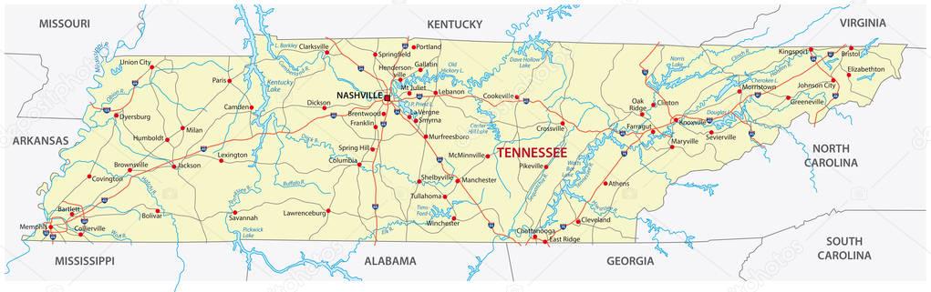 tennessee road vector map