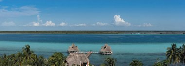San Felipe fort panoramik görünümünden Bacalar lagün için