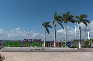 Chetumal, Meksika-Mart 09, 2018: Chetumal, Quintana Roo Meksika şehir renkli yazı