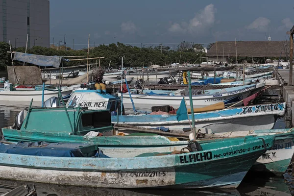 Campeche Mexico March 2018 Fishing Boats Darsena San Francisco Campeche — стоковое фото