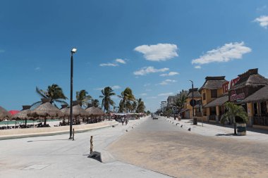 PROGRESO, MEXICO, MARCH 17, 2018: The beachfront of Progreso in the north of Merida, Yucatan, Mexico clipart