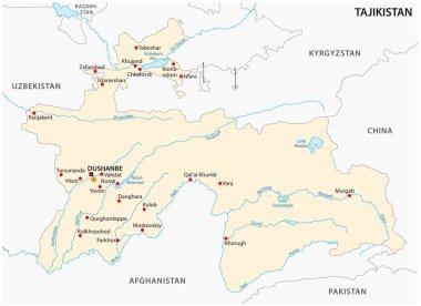 Tacikistan Cumhuriyeti vektör harita
