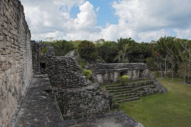 Antik Maya şehri Kohunlich 'in kalıntıları, Quintana Roo, Meksika
