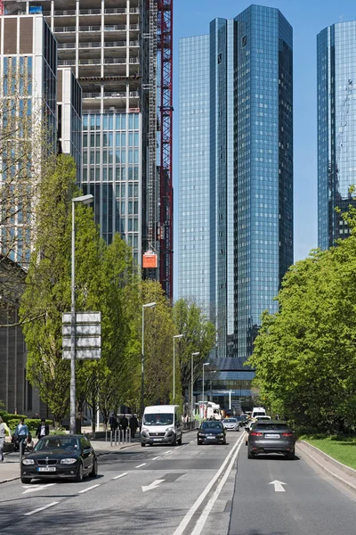 Frankfurt Deutschland April 2018 Hochhauslandschaft Der Taunusanlage Frankfurt Main Deutschland — Stockfoto