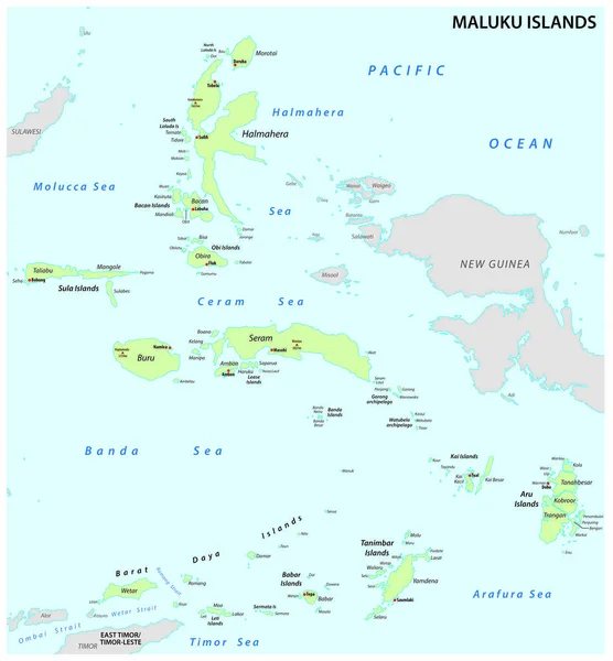 马鲁古群岛矢量地图 — 图库矢量图片