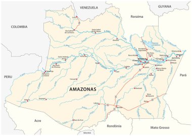 yol vektör harita Brezilya devlet Amazonas
