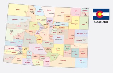 Colorado idari ve siyasi vektör harita