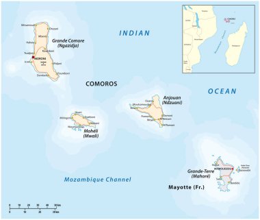 Comoros ve Mayotte Birliği Haritası