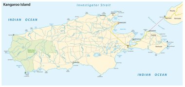 Avustralya adası kanguru adasının yol haritası