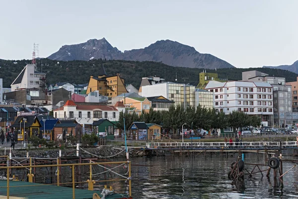 Ushuaia Argentinië Februari 2020 Zicht Ushuaia Haven Met Martial Mountain — Stockfoto