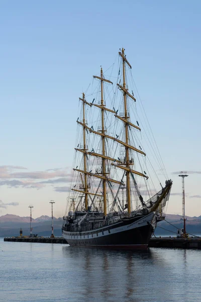 Ушуаия Аргентина Фебруарь 2020 Российский Высокий Корабль Паллада Порту Ушуая — стоковое фото