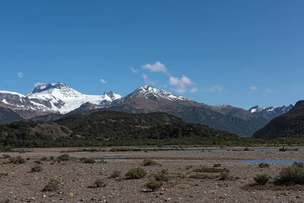 Vista Para Rio Montanha Chalten Argentina — Fotografia de Stock
