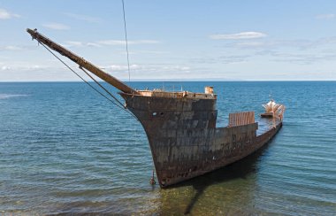 Punta Arenas, Patagonya, Şili 'deki Lord Lonsdale gemisinin enkazı