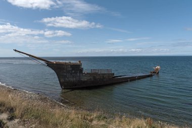 Punta Arenas, Patagonya, Şili 'deki Lord Lonsdale gemisinin enkazı