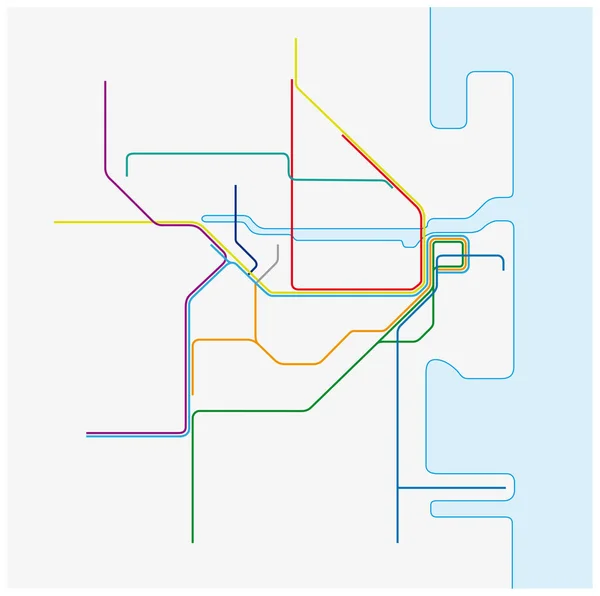 Mapa Rede Ferroviária Cidade Australiana Sydney —  Vetores de Stock